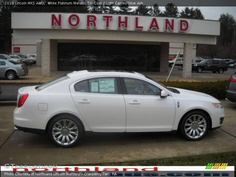 White Platinum Metallic Tri-Coat / Light Camel/Olive Ash 2010 Lincoln MKS AWD