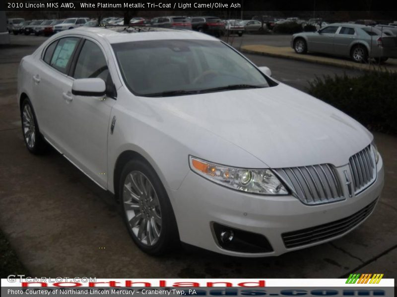 White Platinum Metallic Tri-Coat / Light Camel/Olive Ash 2010 Lincoln MKS AWD