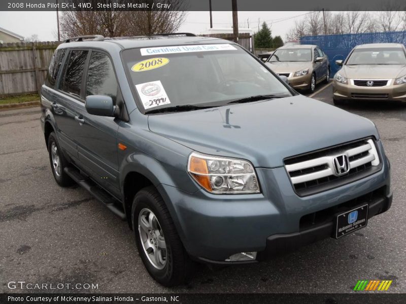 Steel Blue Metallic / Gray 2008 Honda Pilot EX-L 4WD