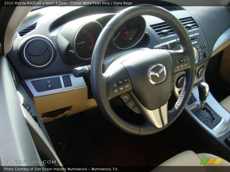 Crystal White Pearl Mica / Dune Beige 2010 Mazda MAZDA3 s Sport 4 Door