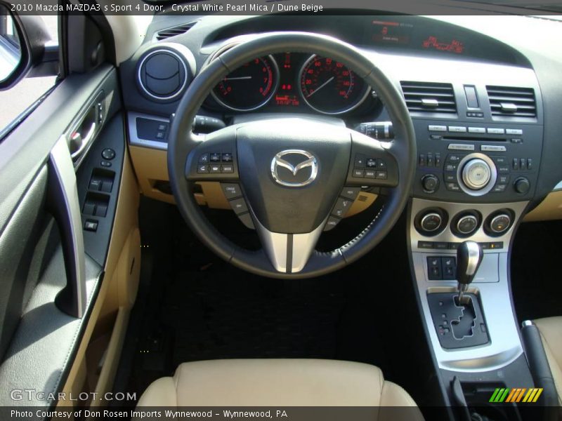 Crystal White Pearl Mica / Dune Beige 2010 Mazda MAZDA3 s Sport 4 Door