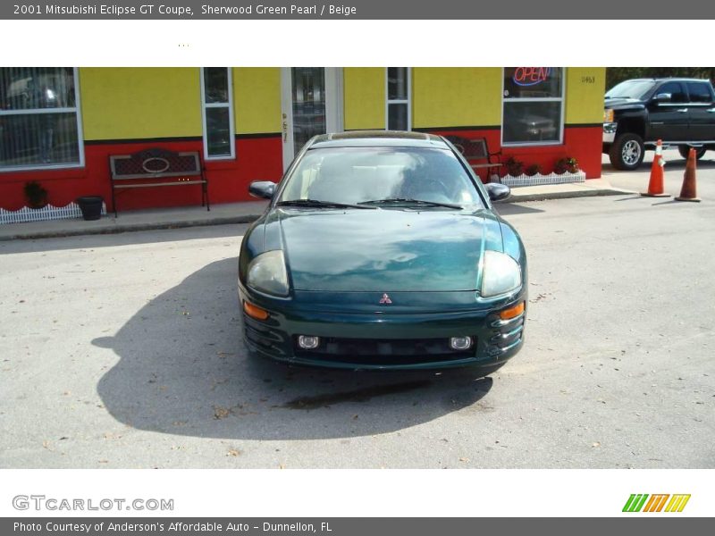 Sherwood Green Pearl / Beige 2001 Mitsubishi Eclipse GT Coupe