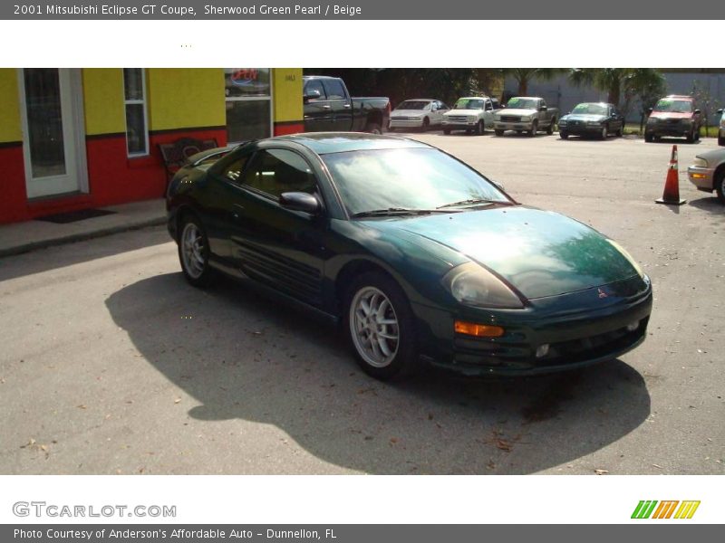 Sherwood Green Pearl / Beige 2001 Mitsubishi Eclipse GT Coupe