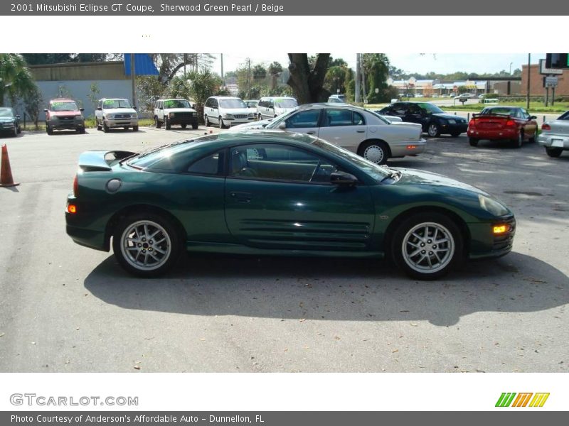 Sherwood Green Pearl / Beige 2001 Mitsubishi Eclipse GT Coupe