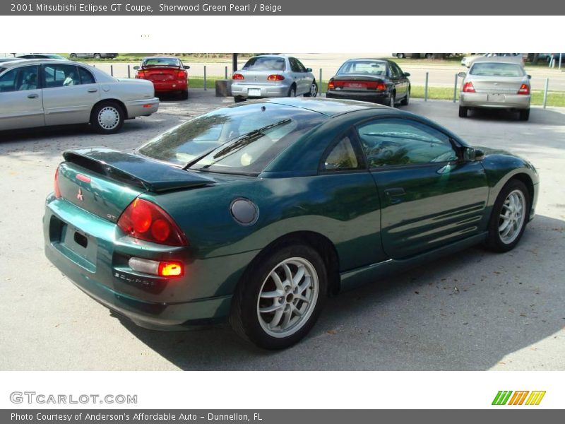 Sherwood Green Pearl / Beige 2001 Mitsubishi Eclipse GT Coupe