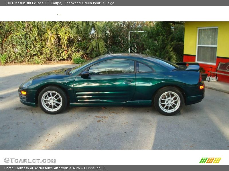 Sherwood Green Pearl / Beige 2001 Mitsubishi Eclipse GT Coupe