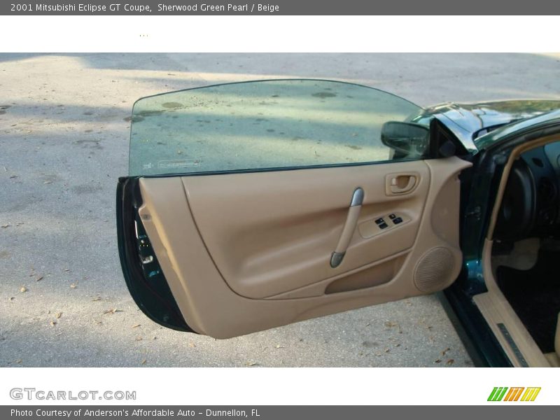 Sherwood Green Pearl / Beige 2001 Mitsubishi Eclipse GT Coupe