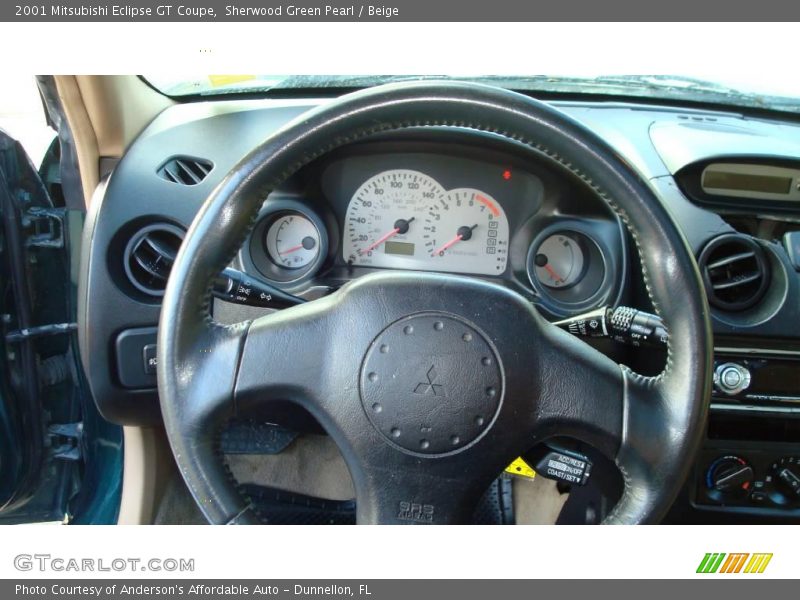 Sherwood Green Pearl / Beige 2001 Mitsubishi Eclipse GT Coupe