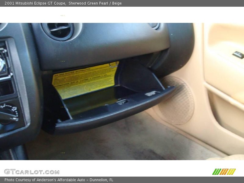 Sherwood Green Pearl / Beige 2001 Mitsubishi Eclipse GT Coupe