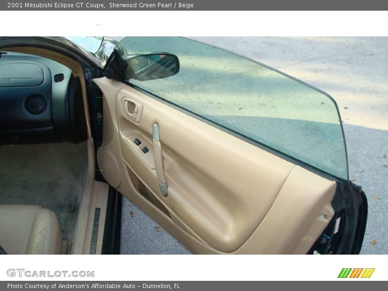 Sherwood Green Pearl / Beige 2001 Mitsubishi Eclipse GT Coupe