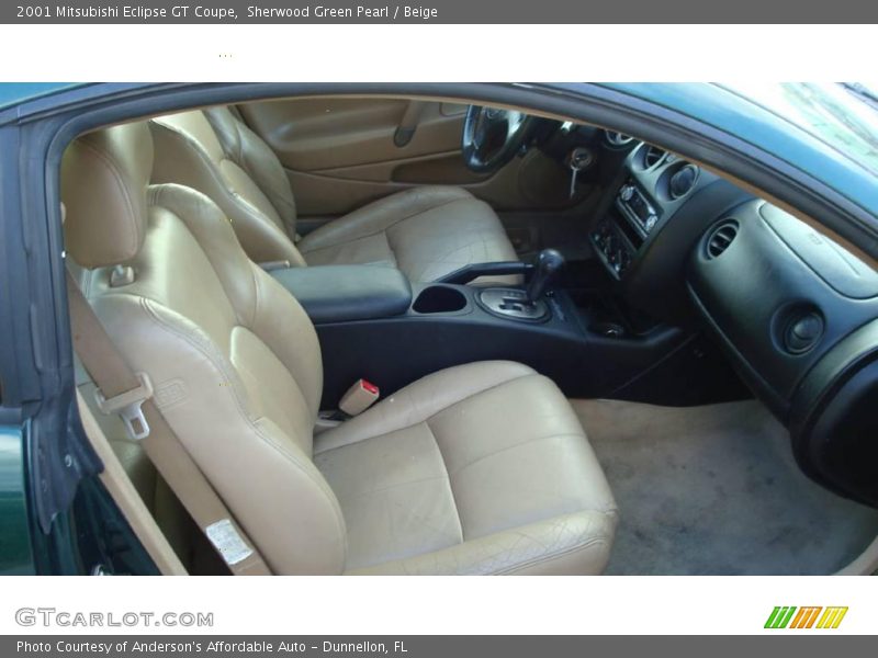 Sherwood Green Pearl / Beige 2001 Mitsubishi Eclipse GT Coupe