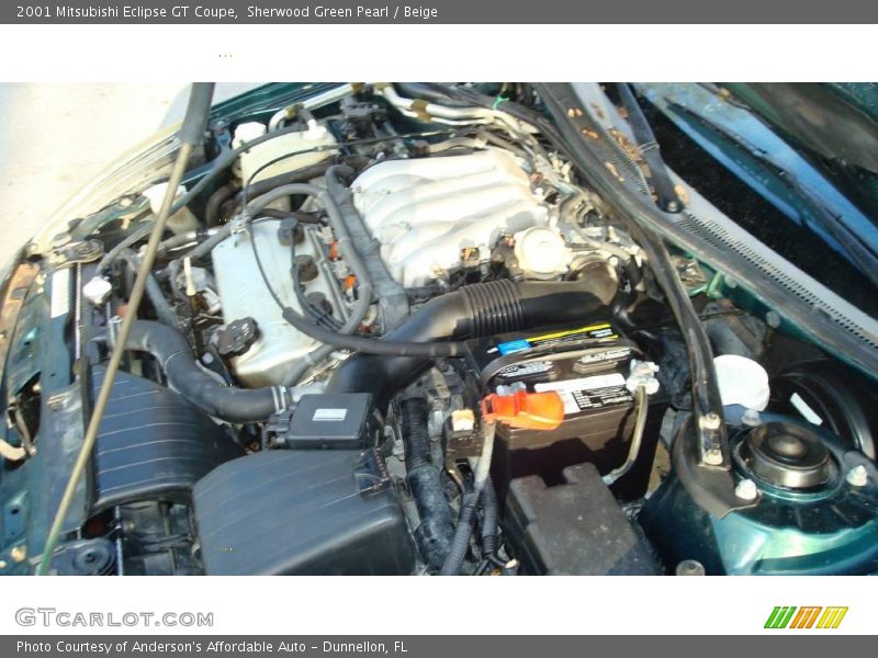 Sherwood Green Pearl / Beige 2001 Mitsubishi Eclipse GT Coupe