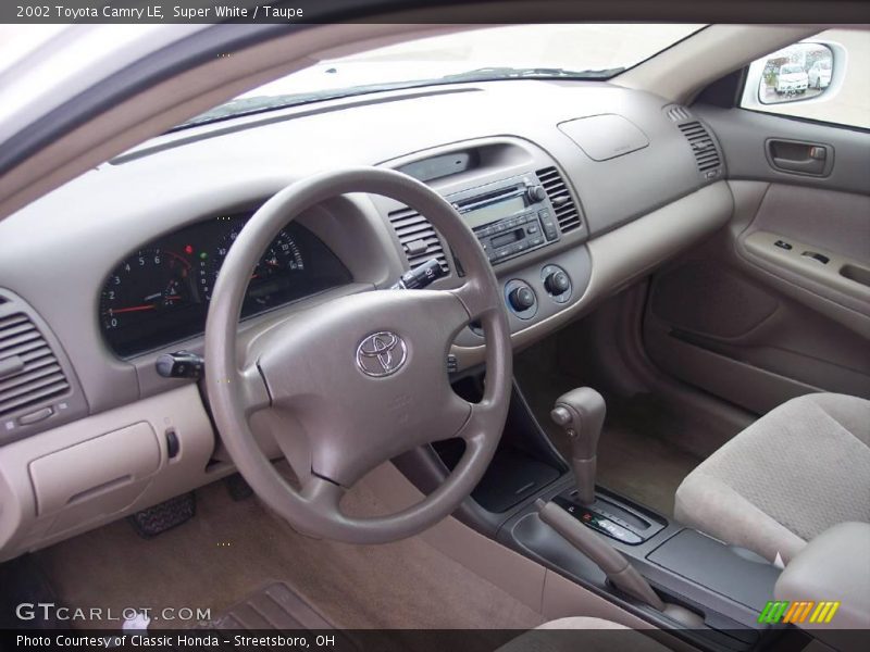 Super White / Taupe 2002 Toyota Camry LE