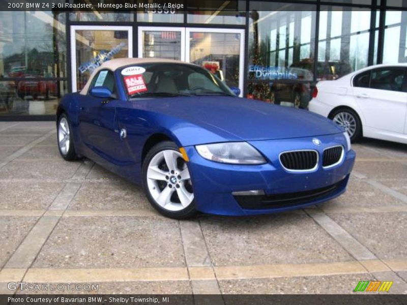Montego Blue Metallic / Beige 2007 BMW Z4 3.0i Roadster
