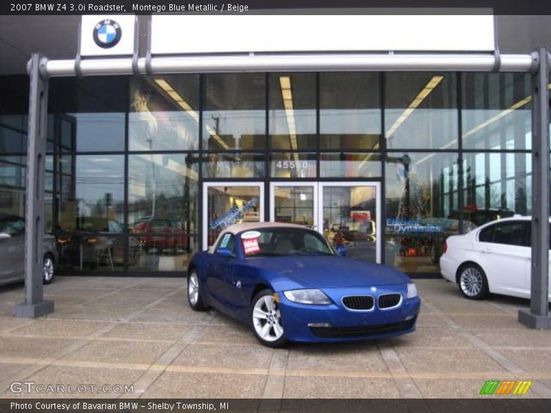 Montego Blue Metallic / Beige 2007 BMW Z4 3.0i Roadster