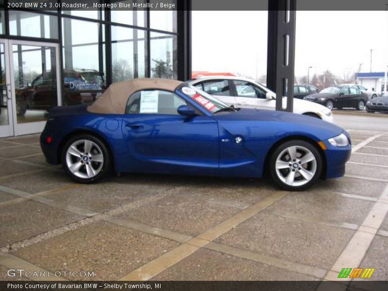 Montego Blue Metallic / Beige 2007 BMW Z4 3.0i Roadster
