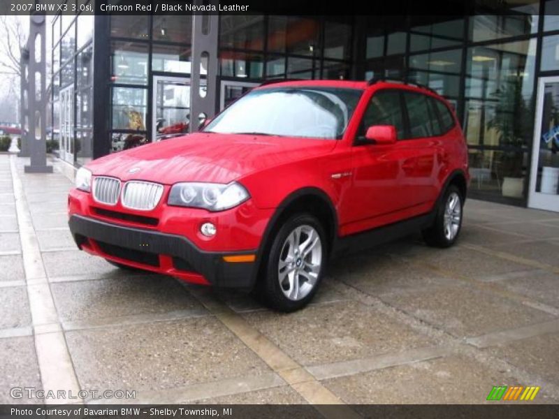 Crimson Red / Black Nevada Leather 2007 BMW X3 3.0si