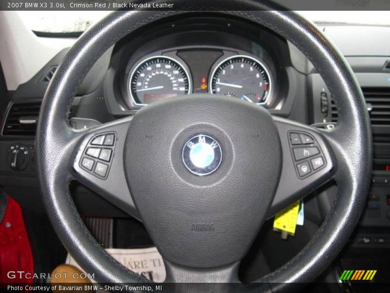 Crimson Red / Black Nevada Leather 2007 BMW X3 3.0si