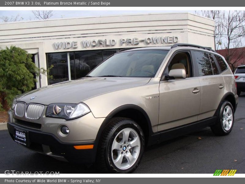 Platinum Bronze Metallic / Sand Beige 2007 BMW X3 3.0si