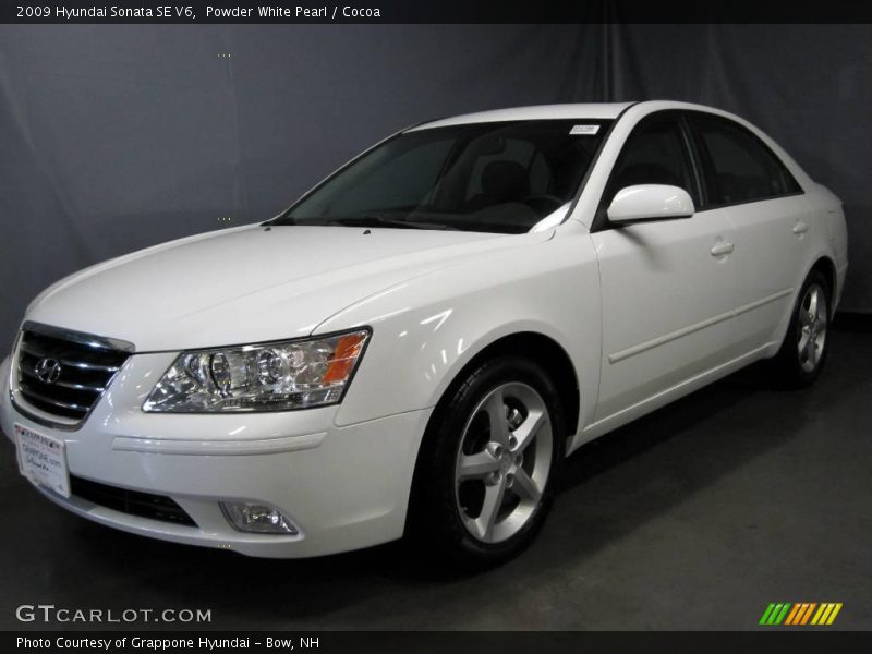 Powder White Pearl / Cocoa 2009 Hyundai Sonata SE V6