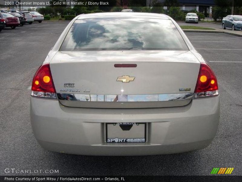 Gold Mist Metallic / Ebony Black 2008 Chevrolet Impala LS