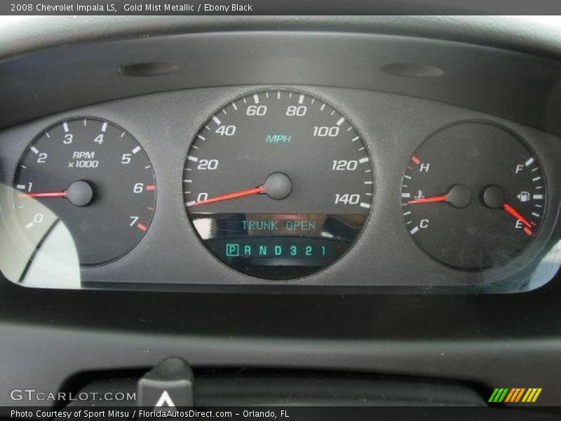 Gold Mist Metallic / Ebony Black 2008 Chevrolet Impala LS