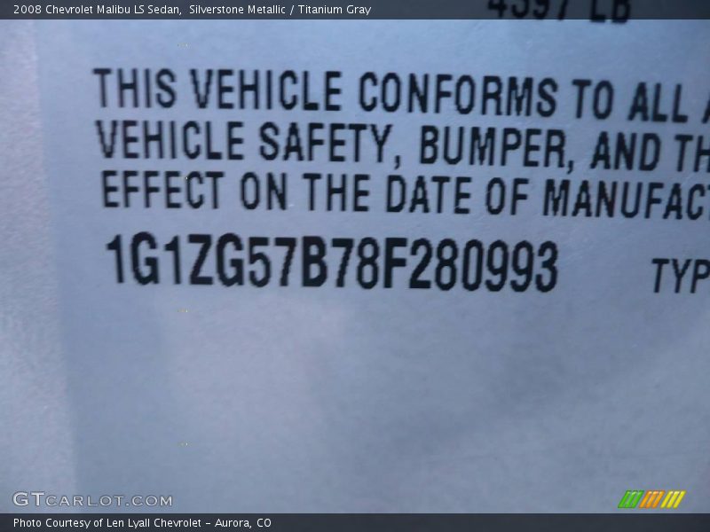Silverstone Metallic / Titanium Gray 2008 Chevrolet Malibu LS Sedan