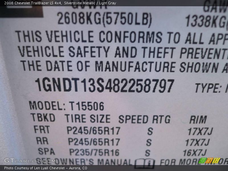 Silverstone Metallic / Light Gray 2008 Chevrolet TrailBlazer LS 4x4