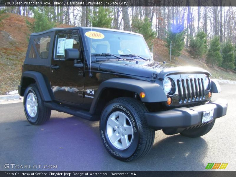 Black / Dark Slate Gray/Medium Slate Gray 2008 Jeep Wrangler X 4x4