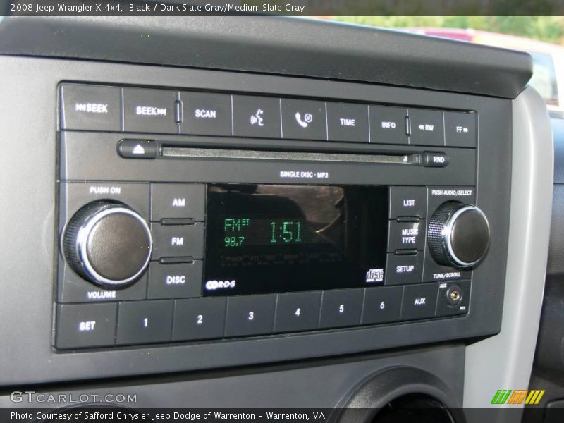 Black / Dark Slate Gray/Medium Slate Gray 2008 Jeep Wrangler X 4x4