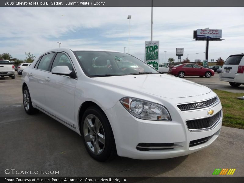 Summit White / Ebony 2009 Chevrolet Malibu LT Sedan