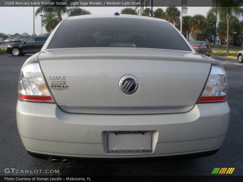 Light Sage Metallic / Medium Light Stone 2008 Mercury Sable Premier Sedan