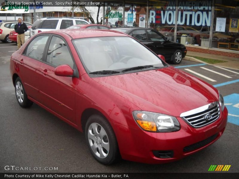 Spicy Red Metallic / Beige 2009 Kia Spectra EX Sedan