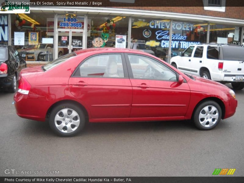 Spicy Red Metallic / Beige 2009 Kia Spectra EX Sedan