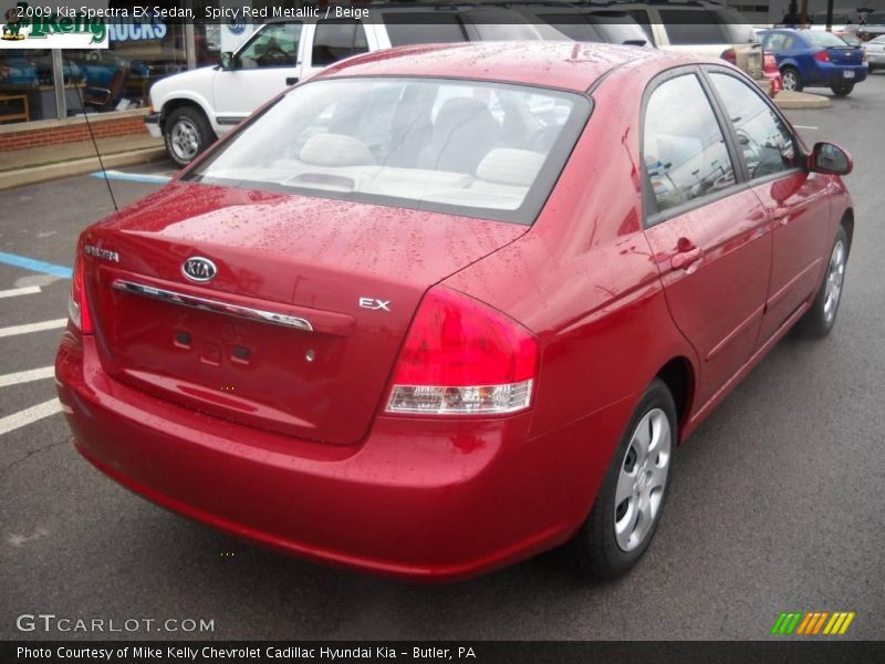Spicy Red Metallic / Beige 2009 Kia Spectra EX Sedan