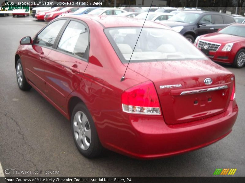 Spicy Red Metallic / Beige 2009 Kia Spectra EX Sedan