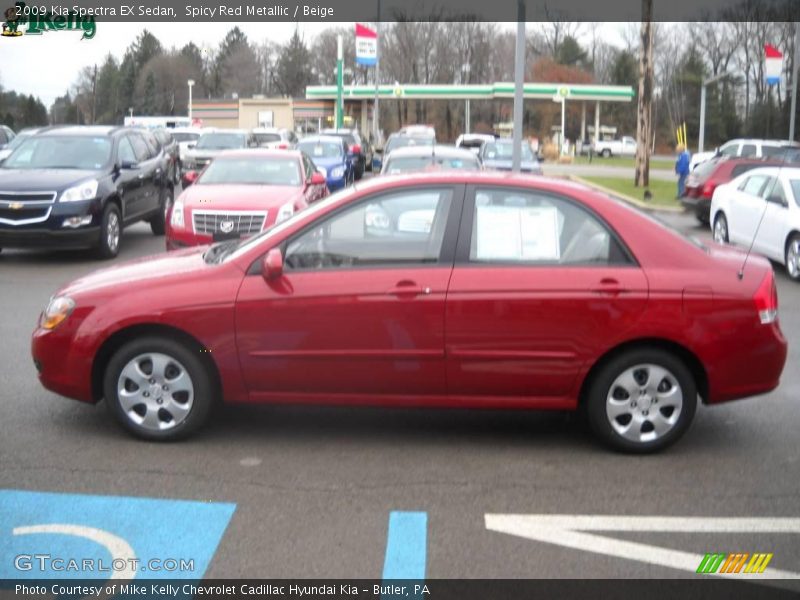 Spicy Red Metallic / Beige 2009 Kia Spectra EX Sedan