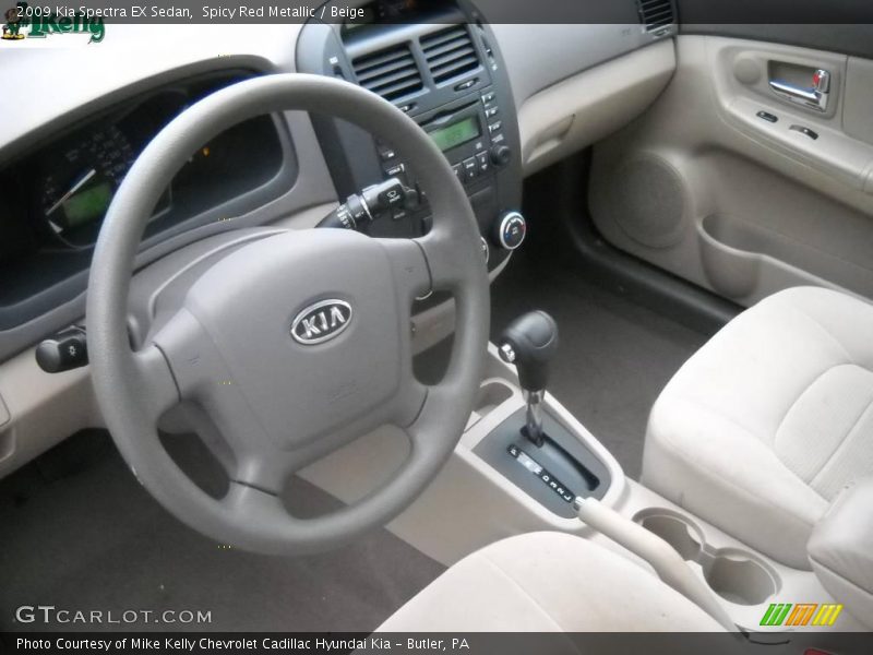 Spicy Red Metallic / Beige 2009 Kia Spectra EX Sedan