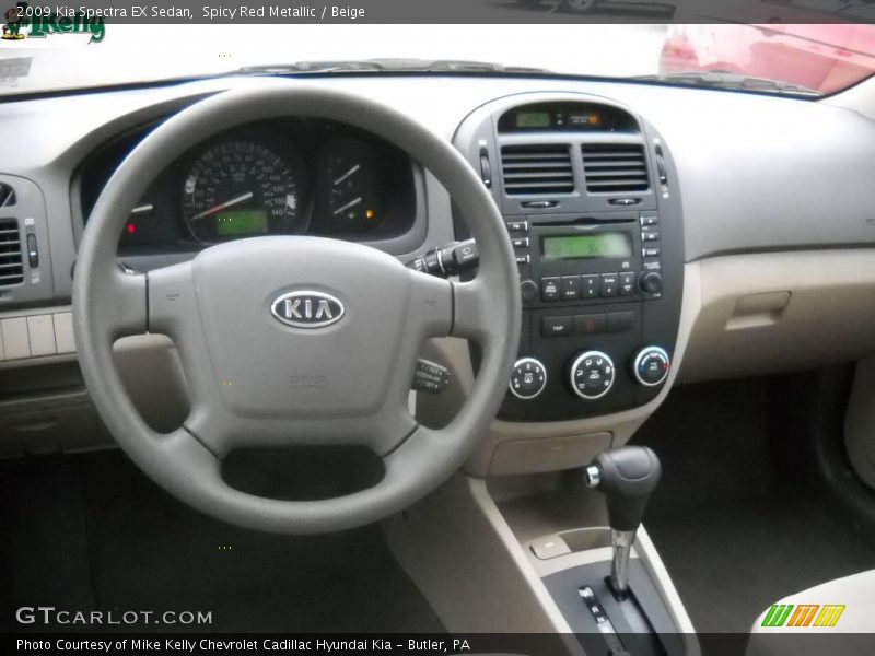 Spicy Red Metallic / Beige 2009 Kia Spectra EX Sedan