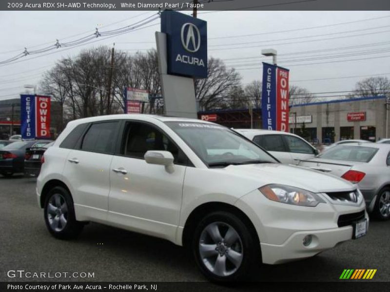 White Diamond Pearl / Taupe 2009 Acura RDX SH-AWD Technology