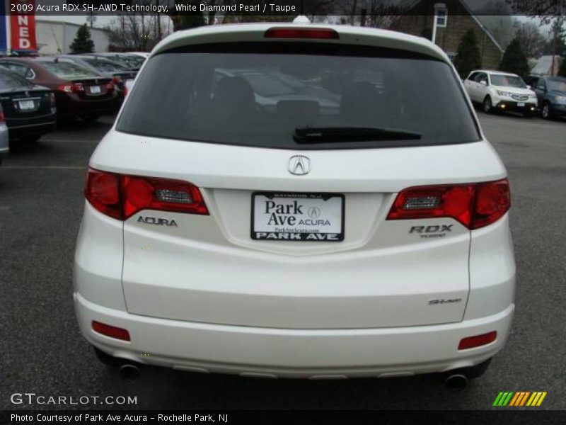White Diamond Pearl / Taupe 2009 Acura RDX SH-AWD Technology