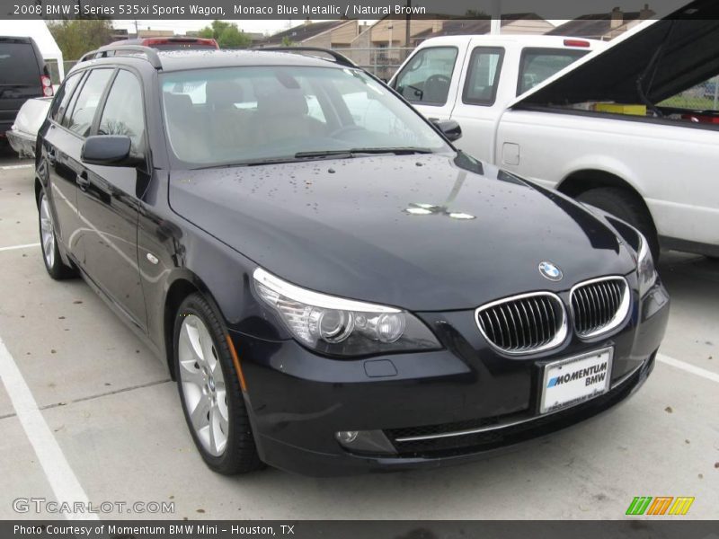 Monaco Blue Metallic / Natural Brown 2008 BMW 5 Series 535xi Sports Wagon
