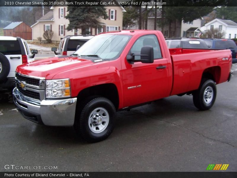 Victory Red / Dark Titanium 2010 Chevrolet Silverado 3500HD Work Truck Regular Cab 4x4