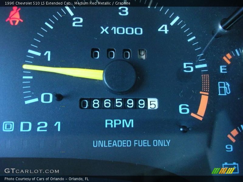 Medium Red Metallic / Graphite 1996 Chevrolet S10 LS Extended Cab