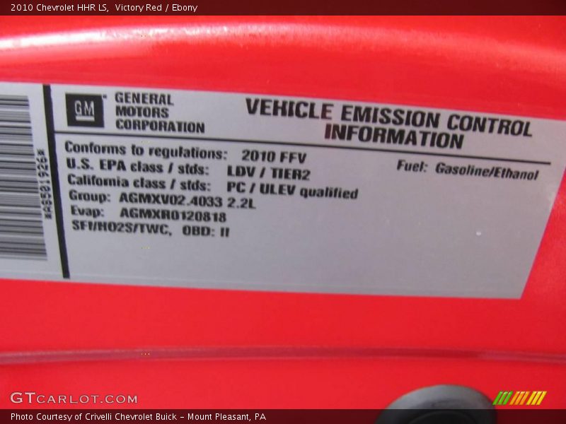 Victory Red / Ebony 2010 Chevrolet HHR LS