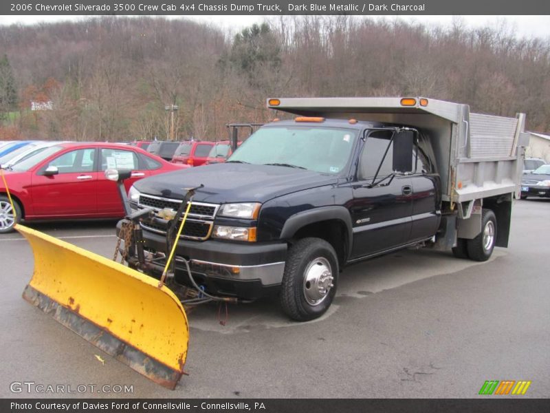 Dark Blue Metallic / Dark Charcoal 2006 Chevrolet Silverado 3500 Crew Cab 4x4 Chassis Dump Truck