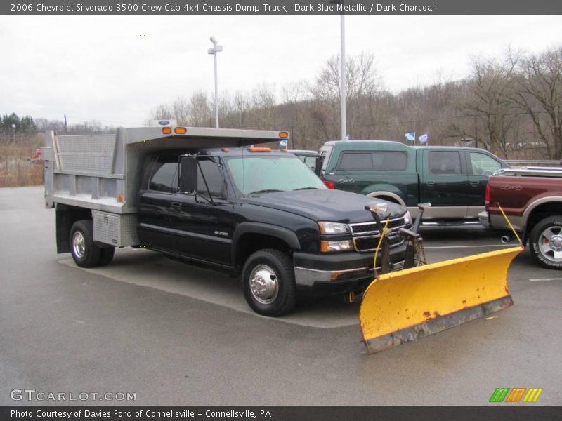 Dark Blue Metallic / Dark Charcoal 2006 Chevrolet Silverado 3500 Crew Cab 4x4 Chassis Dump Truck