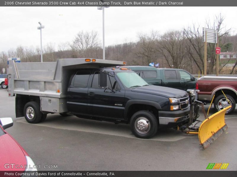 Dark Blue Metallic / Dark Charcoal 2006 Chevrolet Silverado 3500 Crew Cab 4x4 Chassis Dump Truck