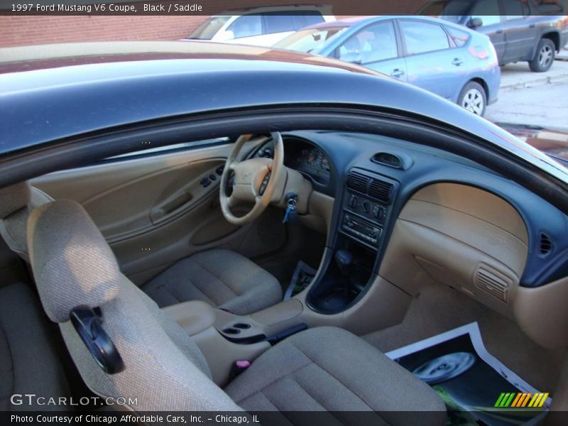 Black / Saddle 1997 Ford Mustang V6 Coupe