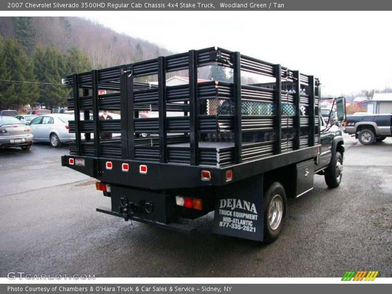 Woodland Green / Tan 2007 Chevrolet Silverado 3500HD Regular Cab Chassis 4x4 Stake Truck